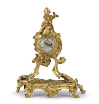 RARE SMALL GILT BRONZE PENDULUM CLOCK RABBY Á PARIS EARLY 18TH CENTURY