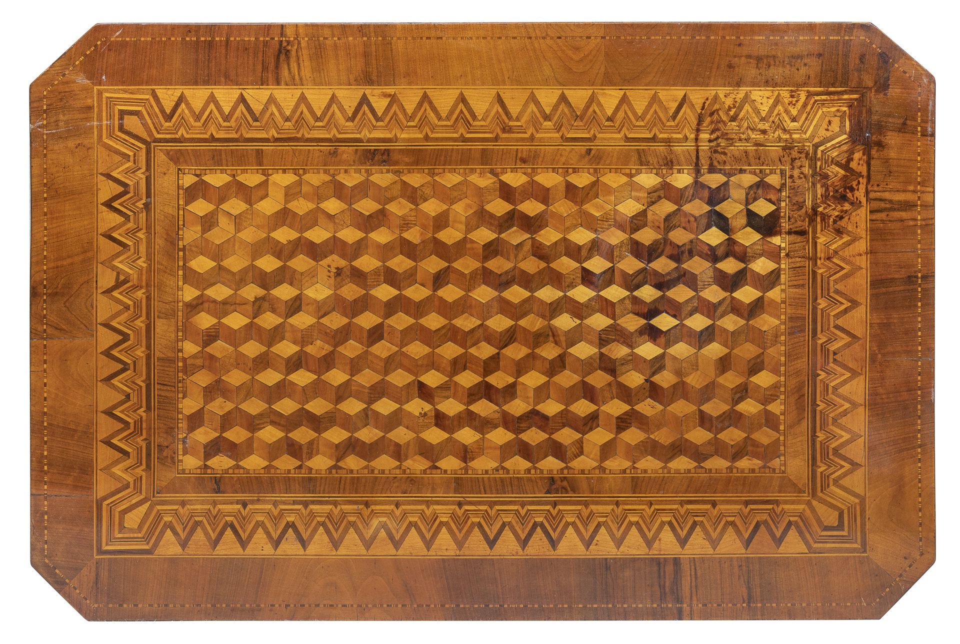 INLAID WALNUT TABLE PROBABLY SORRENTO 19th CENTURY - Image 2 of 2