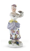 PORCELAIN FIGURE OF A GIRL MEISSEN END OF THE 18TH CENTURY