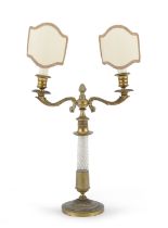 BRASS AND CRYSTAL CANDELABRA EARLY 19TH CENTURY