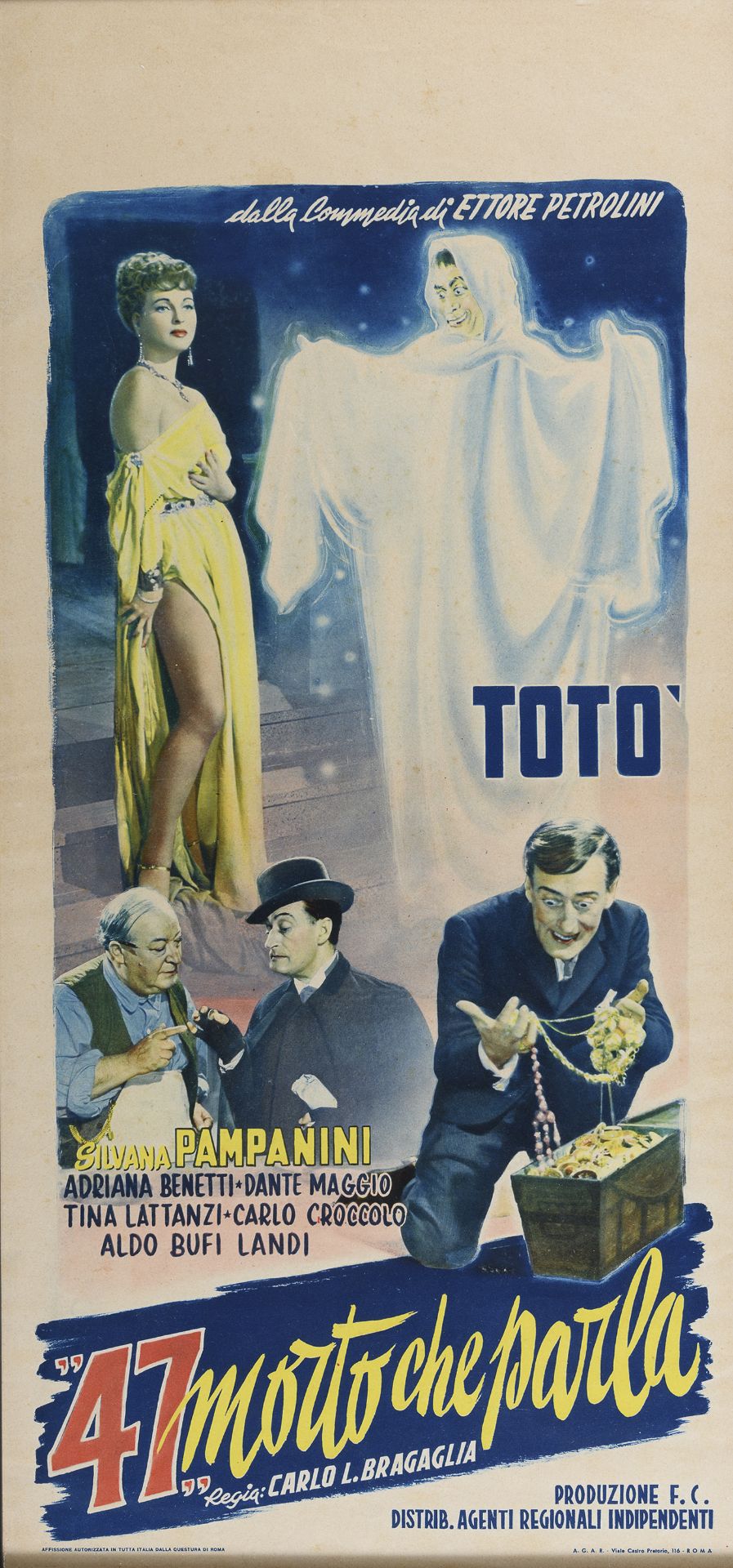 ORIGINAL FILM POSTER TOTÒ 47 MORTO CHE PARLA 1950