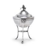 SILVER SUGAR BOWL LOMBARDY-VENETO PUNCH MILAN approx. 1830.