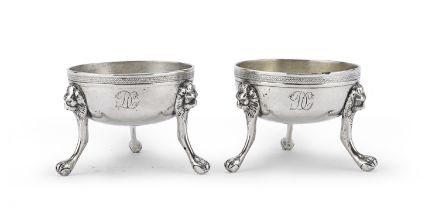 PAIR OF SILVER SALT CELLARS NAPLES 1824/1832