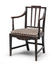 EBONIZED WOOD ARMCHAIR EARLY 19TH CENTURY