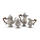 SILVER TEA AND COFFEE SET TREVISO approx. 1960.
