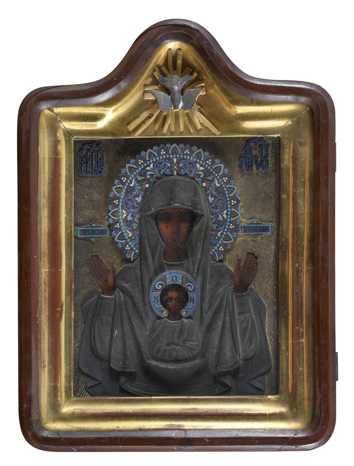 RUSSIAN OIL ICON END OF THE 19TH CENTURY