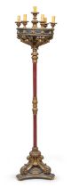 PARADE TORCH IN LACQUERED AND GILTWOOD 19TH CENTURY