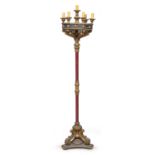 PARADE TORCH IN LACQUERED AND GILTWOOD 19TH CENTURY