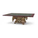 COFFEE TABLE WITH MARBLE TOP ANCIENT ELEMENTS