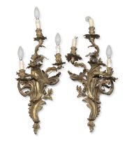 PAIR OF GILT BRONZE WALL LAMPS 19th CENTURY
