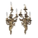 PAIR OF GILT BRONZE WALL LAMPS 19th CENTURY