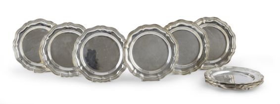 TWELVE SILVER SAUCERS ALESSANDRIA 1944/1968