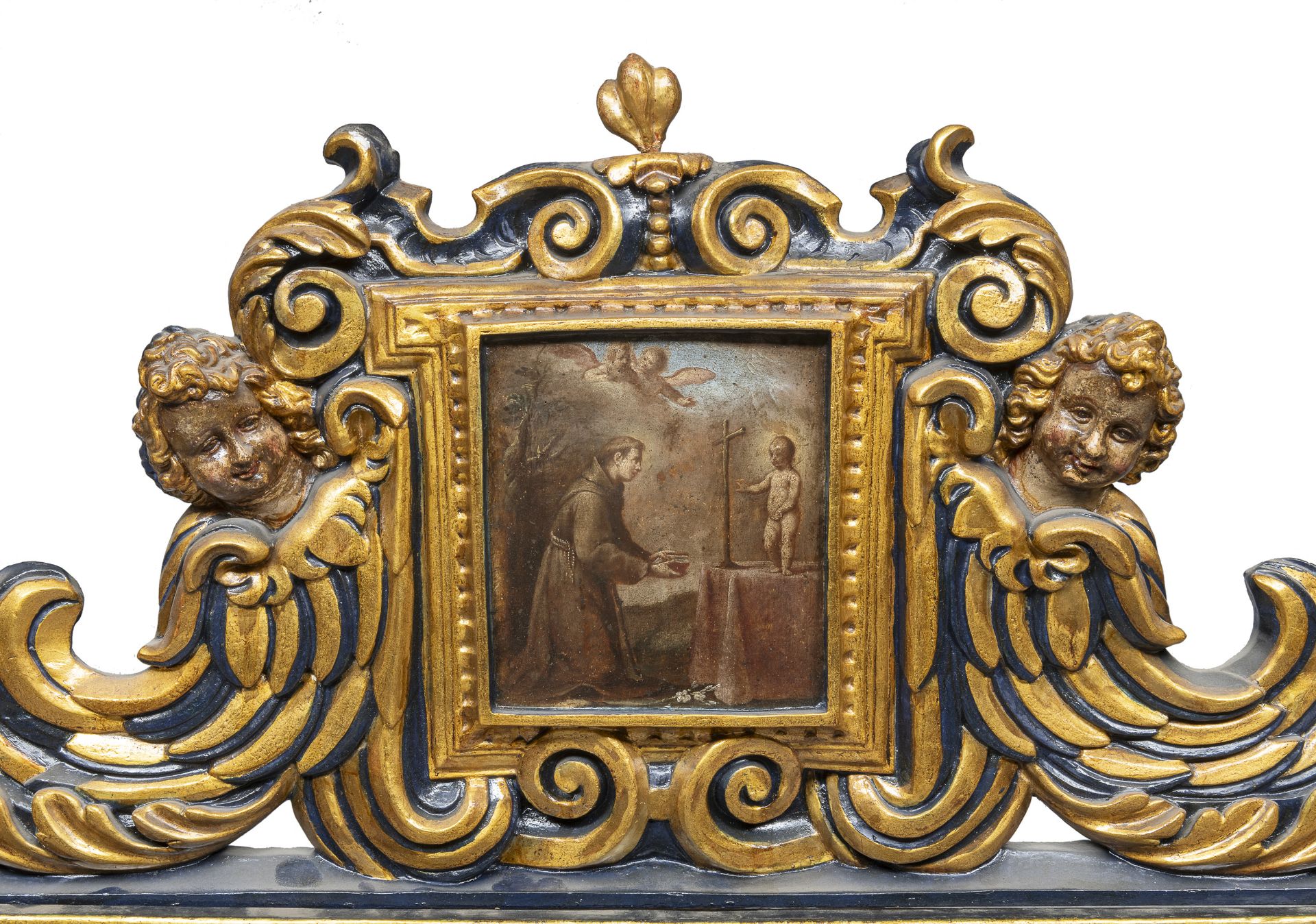 BIG MIRROR WITH PAINTING PROBABLY 18TH CENTURY NAPLES - Image 2 of 2