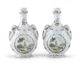 PAIR OF CERAMIC FLASKS PROBABLY MARSEILLE END OF THE 19TH CENTURY