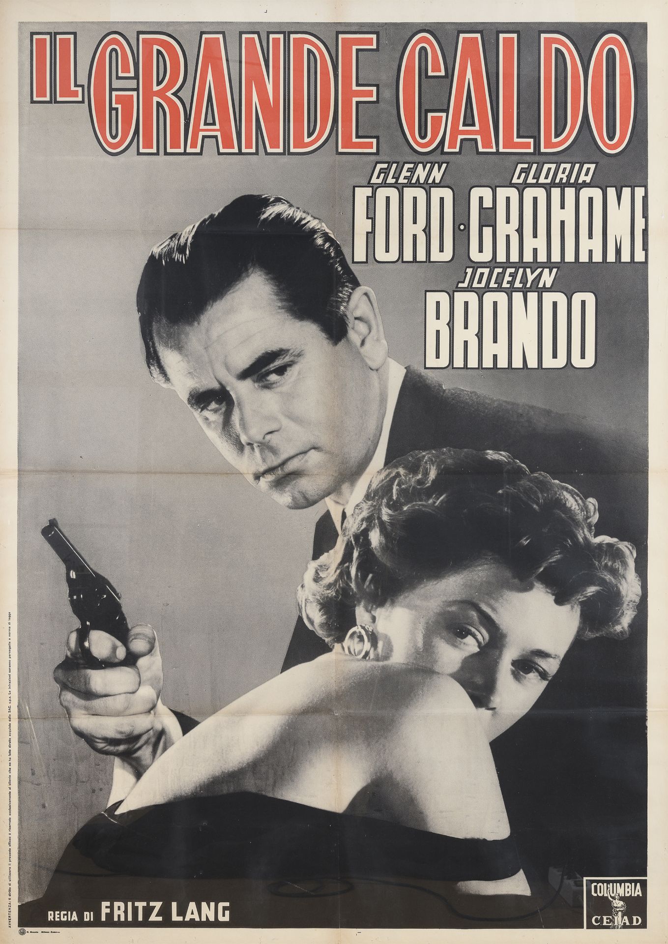 ORIGINAL POSTER FOR THE FILM THE BIG HEAT 1953