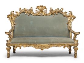 BEAUTIFUL RARE GILTWOOD SOFA ROME LOUIS XIV PERIOD