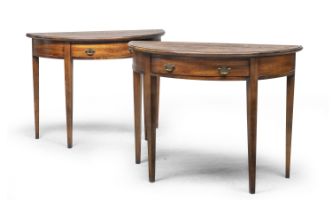 PAIR OF WALNUT STAINED WOOD CONSOLE EARLY 20TH CENTURY