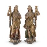 PAIR OF GILTWOOD SCULPTURES CENTRAL ITALY 17TH CENTURY