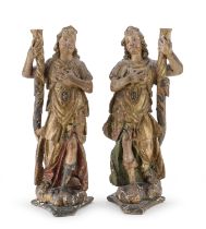 PAIR OF GILTWOOD SCULPTURES CENTRAL ITALY 17TH CENTURY