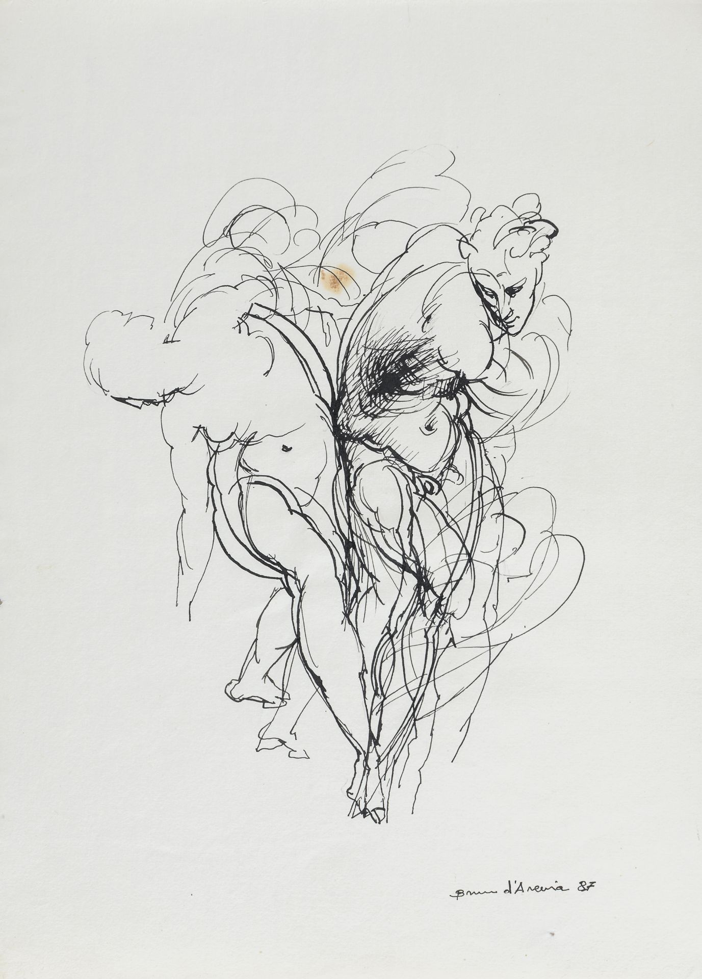 INK DRAWING BY BRUNO D'ARCEVIA 1987