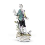 PORCELAIN SCULPTURE OF A SINGER PROBABLY MEISSEN 18TH CENTURY