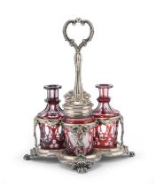 SILVER-PLATED OIL CRUET EARLY 20TH CENTURY