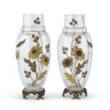 TWO GLASS VASES BACCARAT STYLE