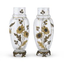 TWO GLASS VASES BACCARAT STYLE