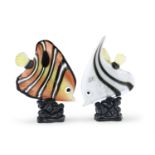 PAIR OF GLASS FISH SCULPTURES MURANO