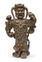 A CHINESE RED LACQUER WOOD SCULPTURE 17TH CENTURY.