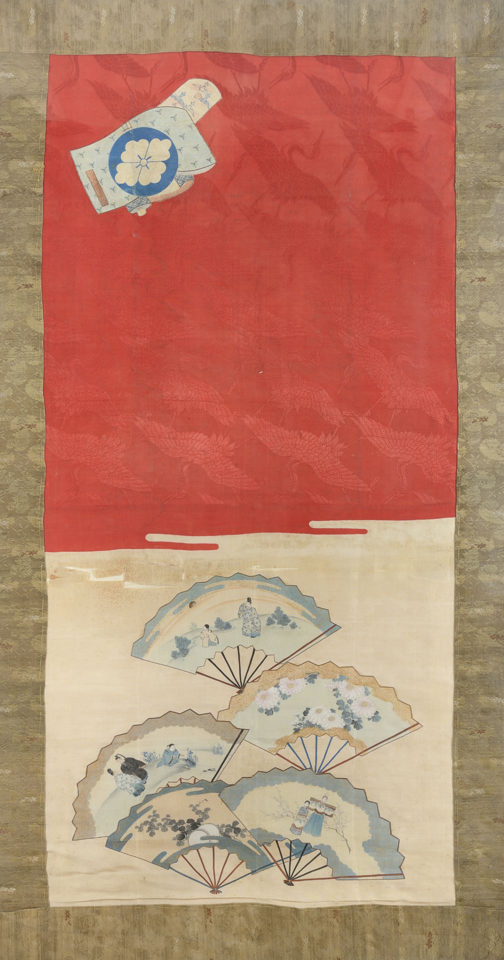 A JAPANESE MIXED MEDIA COMPOSITION 19TH CENTURY
