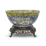 A CHINESE POLYCHROME ENAMELED PORCELAIN BOWL LATE 19TH CENTURY.