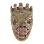 A TIBETAN MAHAKALA DHARMAPALA MASK 20TH CENTURY.