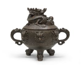 A CHINESE BRONZE CENSER FIRST HALF 20TH CENTURY.