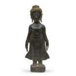A THAI BRONZE SCULPTURE DEPICTING BUDDHA EARLY 20TH CENTURY.