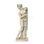 STATUE IN WHITE VEINED MARBLE END OF THE 19TH CENTURY