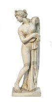 STATUE IN WHITE VEINED MARBLE END OF THE 19TH CENTURY