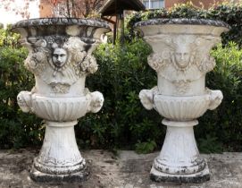 WONDERFUL PAIR OF WHITE MARBLE VASES 19th CENTURY