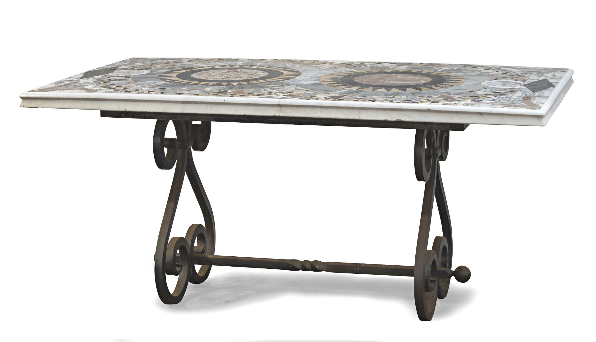 TABLE WITH TOP INLAID IN ANCIENT MARBLE EARLY 20TH CENTURY - Image 2 of 3