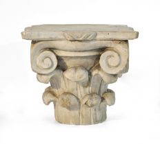 SMALL WHITE MARBLE CAPITAL EARLY 20TH CENTURY