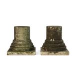 PAIR OF SMALL WHITE MARBLE BASES 19th CENTURY