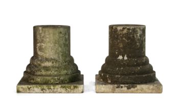 PAIR OF SMALL WHITE MARBLE BASES 19th CENTURY