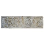 BAS-RELIEF OF A SARCOPHAGUS IN WHITE MARBLE 19TH CENTURY