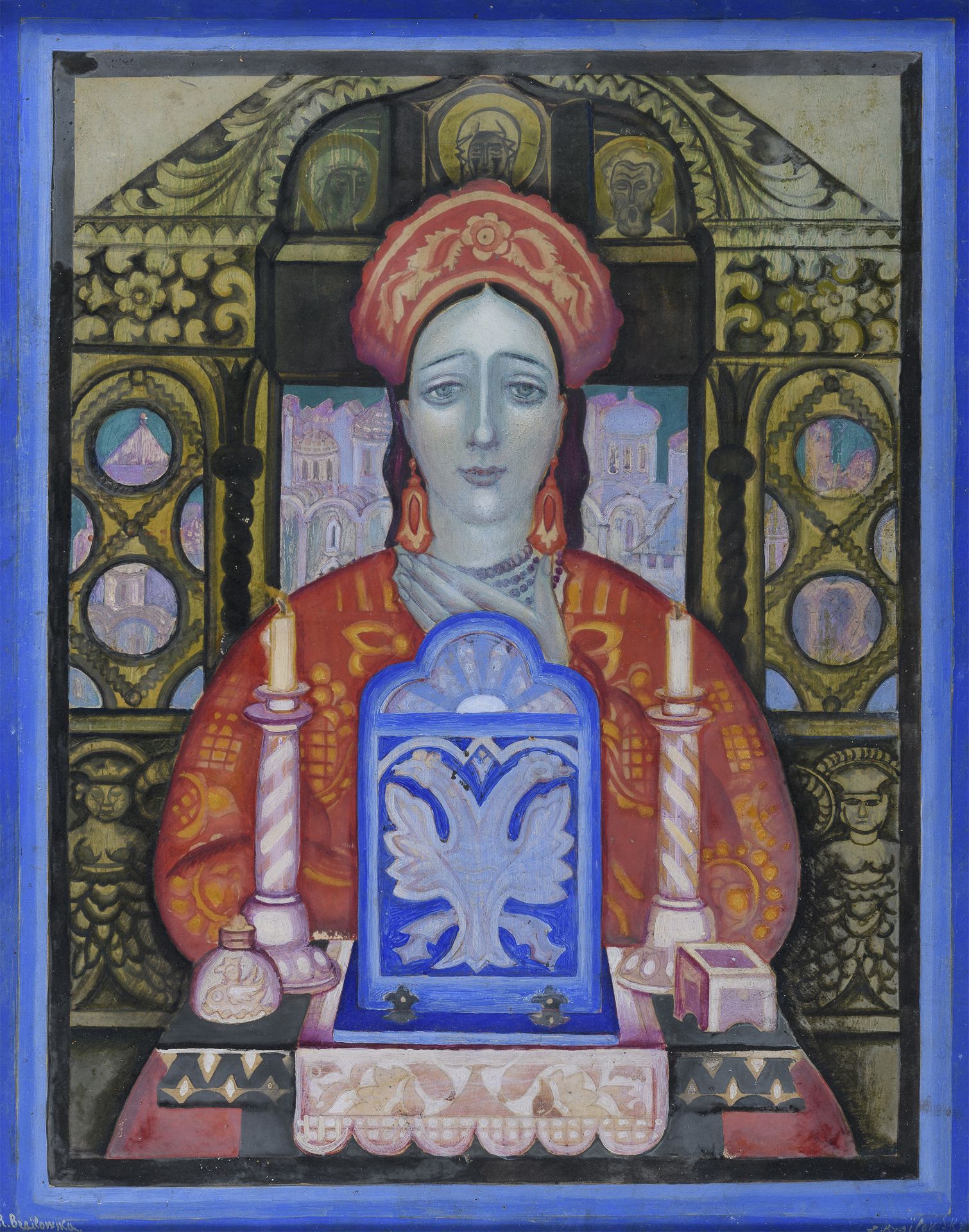 OIL PAINTING PRIESTESS BY LEONID AND RIMMA BRAILOWSKIJ