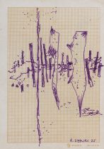 FELT PEN DRAWING BY RAJMUND ZIEMSKI 1974