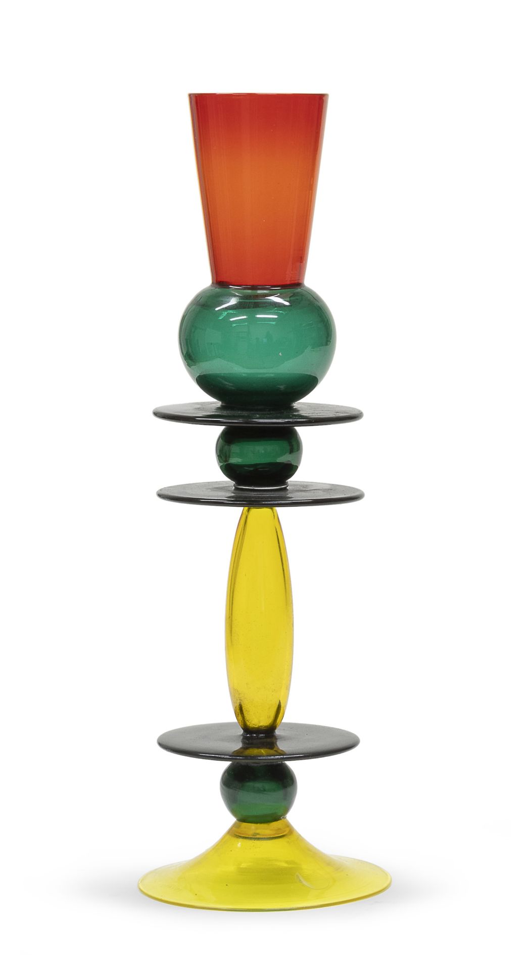 GLASS CANDLESTICK BY HEINZ OESTERGAARD FOR SALVIATI 1980s