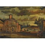 OIL PAINTING TIBER ISLAND BY ACHILLE SDRUSCIA 1946