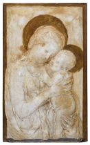 PLASTER BAS-RELIEF MADONNA WITH CHILD BY DONATELLO 20TH CENTURY