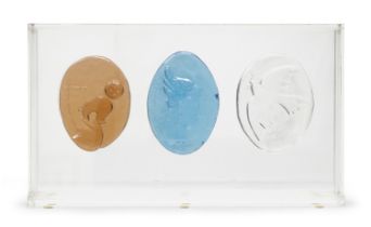 THREE GLASS SCULPTURES BY EGIDIO COSTANTINI FUCINA DEGLI ANGELI MURANO 1963 1964 AND 1983