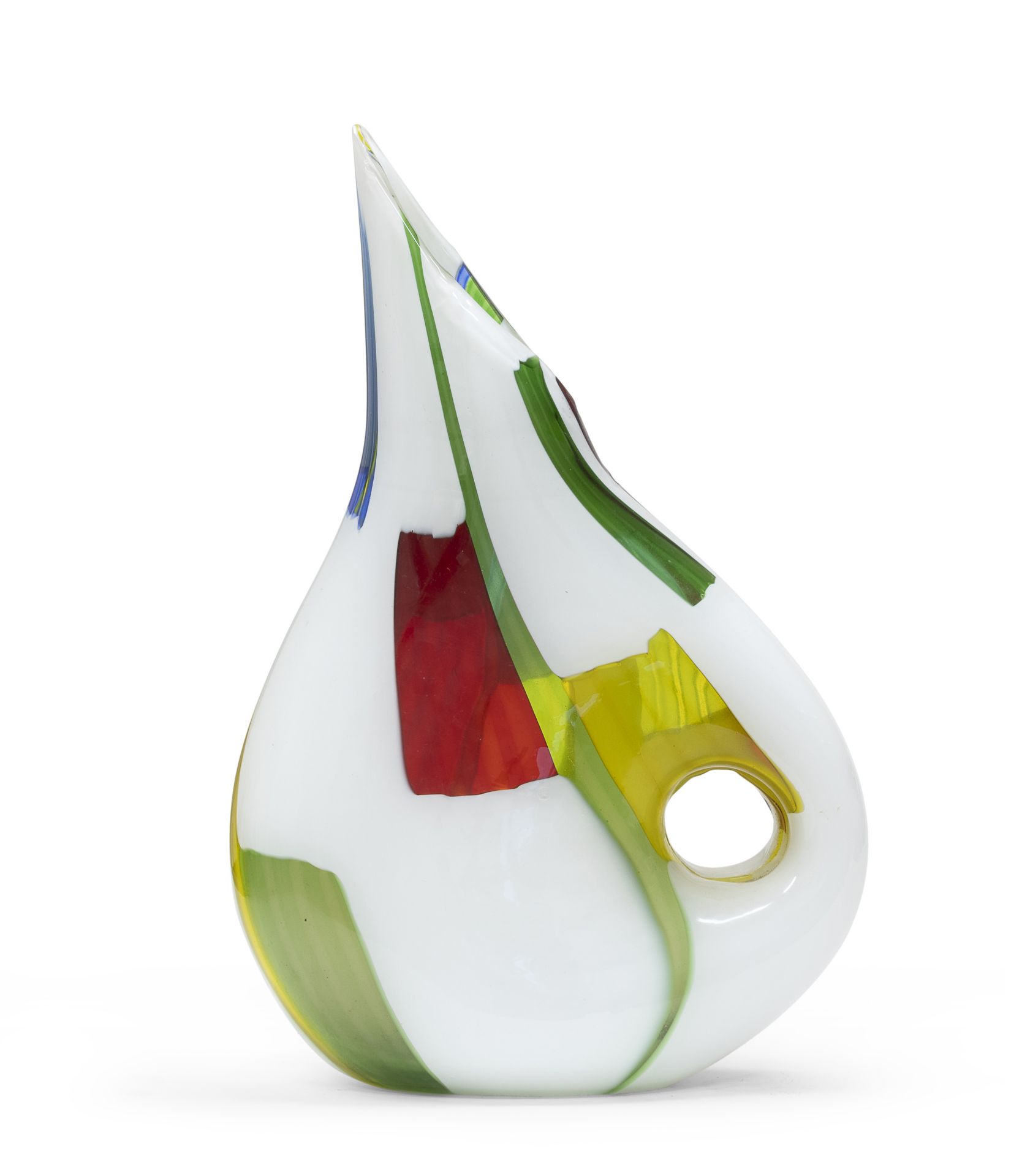 MULTICOLORED GLASS VASE 20TH CENTURY